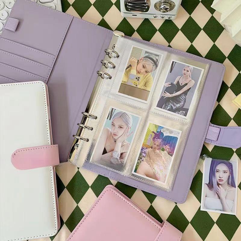 A5 Мороженое Цвет Корейский Kpop Идол Держатель Карточек Po Альбом Коллекционная Книга Pu Кожаный Папка Pocards Хранение Школьные Канцелярские Товары Качество