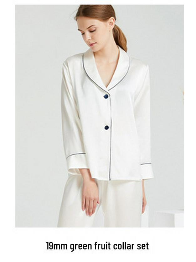 Мужской шелковый пижамный комплект: Топ с длинным рукавом и брюки с вышивкой бабочек, 100% шелк тутового дерева