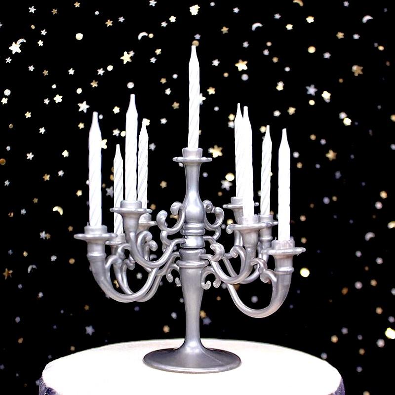 9 свечей и подсвечник, 1 комплект, украшение для торта, подсвечники для торта на день рождения, топперы для торта De KTY