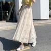 DX~~ Lace Gauze Skirt Women's Spring and Summer New High Waist Casual Long Joker Slim Fairy Skirt