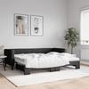 VidaXL Daybed with Trundle Bed and Mattress Black 80x200 Cm Fabric 3196593