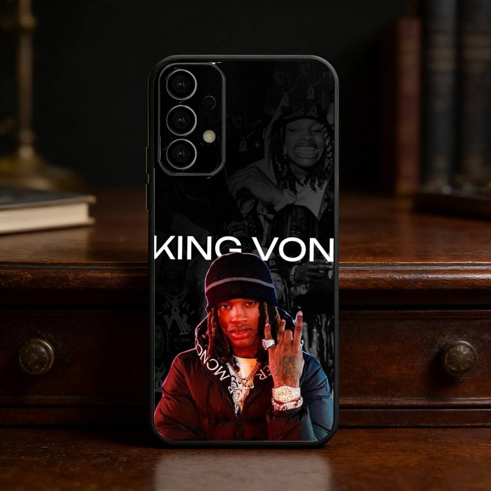 Чехол для телефона рэпера K-King Von для Samsung S25,24,21,22,23,30,Ultra,20,Plus,Fe,Lite,Note Мягкий черный чехол