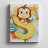 Poster Cheerful Monkey And Letter S Poster Cheerful Monkey And Letter S, 40X50 Cm, Gold Aluminum Frame, 230 Gsm Matte Paper