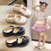 Classmate Girls Small Leather Shoes 2025 Summer Princess Children Black Soft-soled Shoes British Style Single Shoes College Style