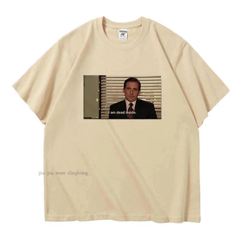 I Am Dead Inside летняя мужская женская футболка Топ Мужские женские футболки Офис США Мемы Смешные футболки Camisas Hombre Oversized