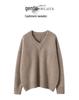 Кашемировый вязаный свитер с V-образным вырезом: Толстый, теплый, ленивый стиль, универсальный однотонный пуловер для осени и зимы.