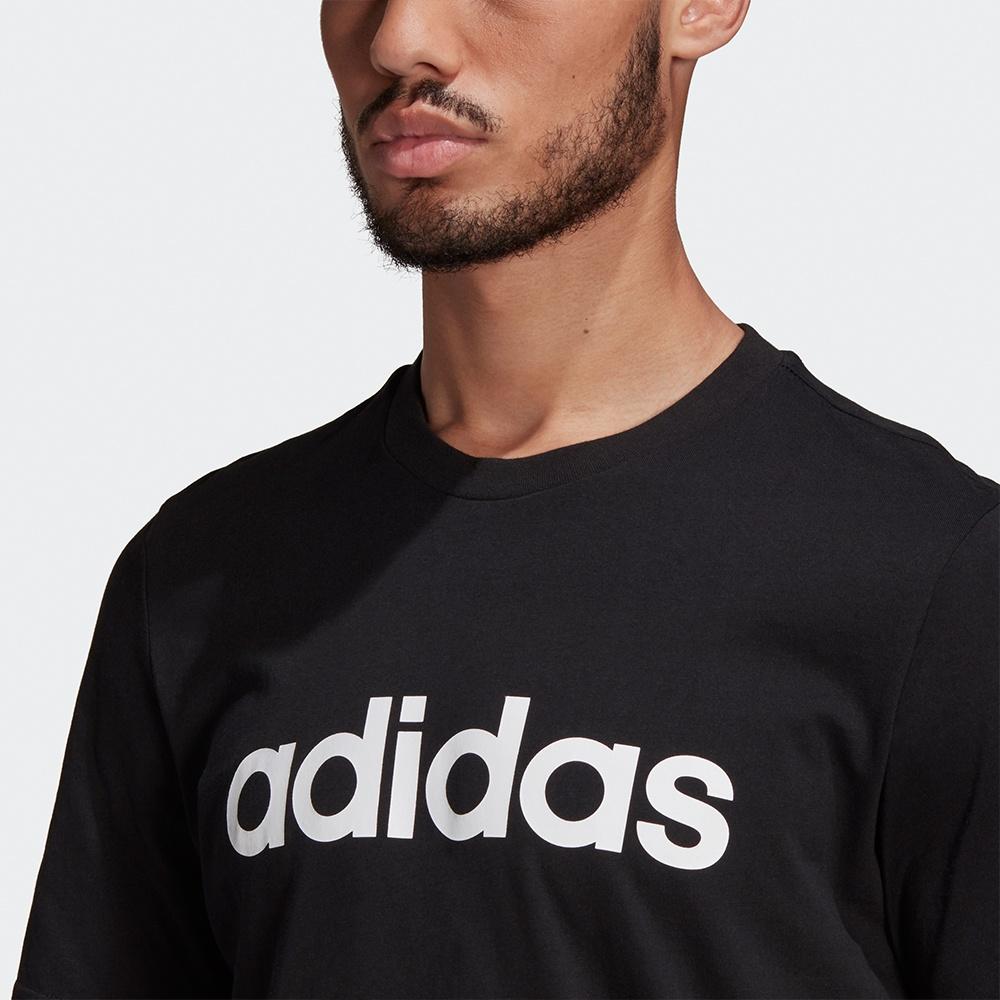 adidas M Lin Sj T Тренировочная Спортивная Печать Логотипа Круглый Вырез Короткий Рукав Черный Мужская GL0057