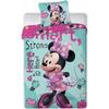 Duvet Cover Set - HOMEROKK - Minnie Disney - 140x200 Cm - Fuchsia - 1 Cover, 1 Pillowcase, 1 Fitted Sheet