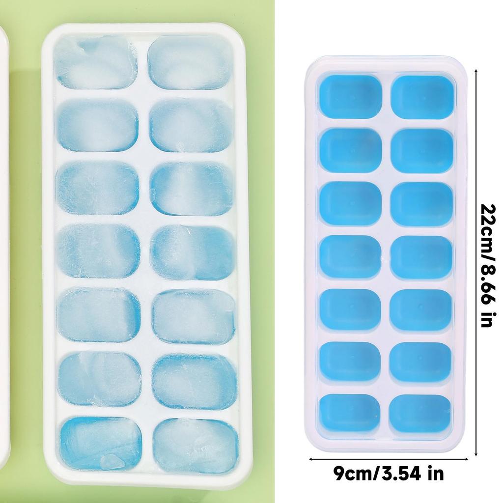 14Grid Silicone Ice Mold with Lid DIY Ice Trays Popsicle Ice Cream Mould for Cocktail Yogurt Juice Freezer Kitchen Bar Tools