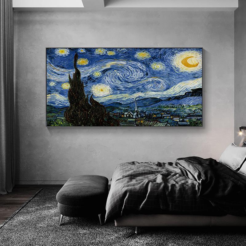 Van Gogh Oil Painting "star Night", Canvas, Posters and Prints, Famous Art Photos of Impressionists for the Modern Decor of the Living Room