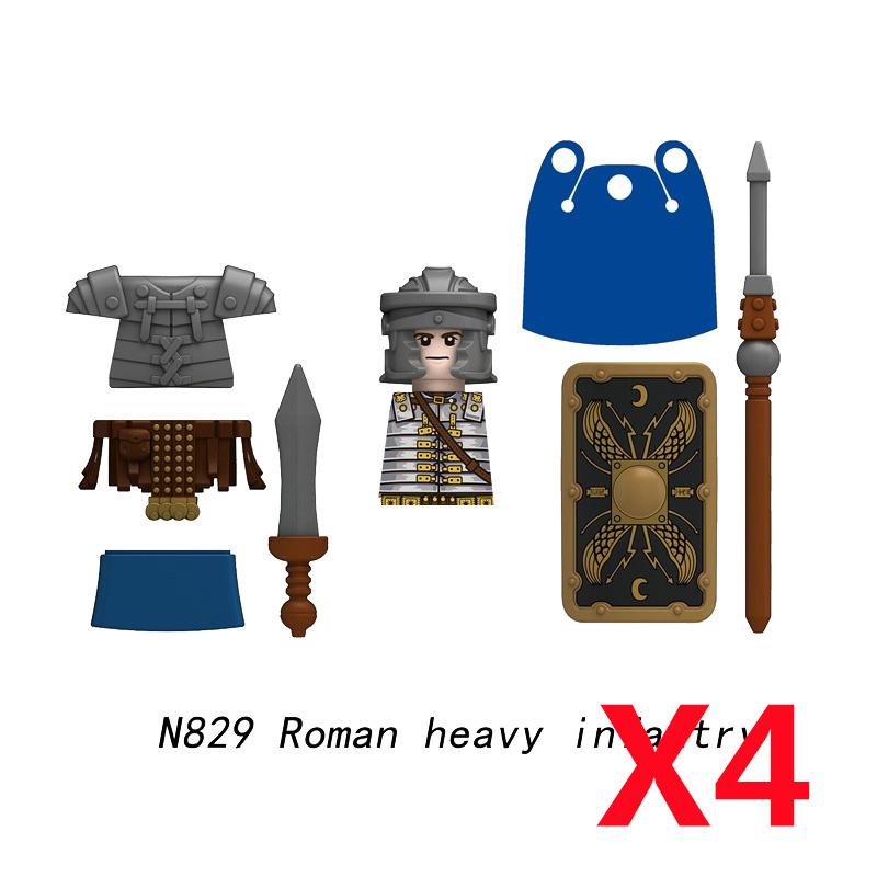 Средневековый Солдат Рыцарь Фигурка MOC Строительный Блок Зеленый Дракон Замок Пехота Орки Пират Римская Кавалерия Оружие Игрушки Подарки D122