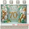 2D Neutral 70th Birthday Backdrop, Mint Green & Gold Balloon Decor Banner