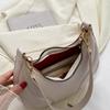 Large Capacity PU Leather Hobo Bag Handbag Korean Style Simple Shoulder Bag All-match Storage Bag Ins Square Tote Bag