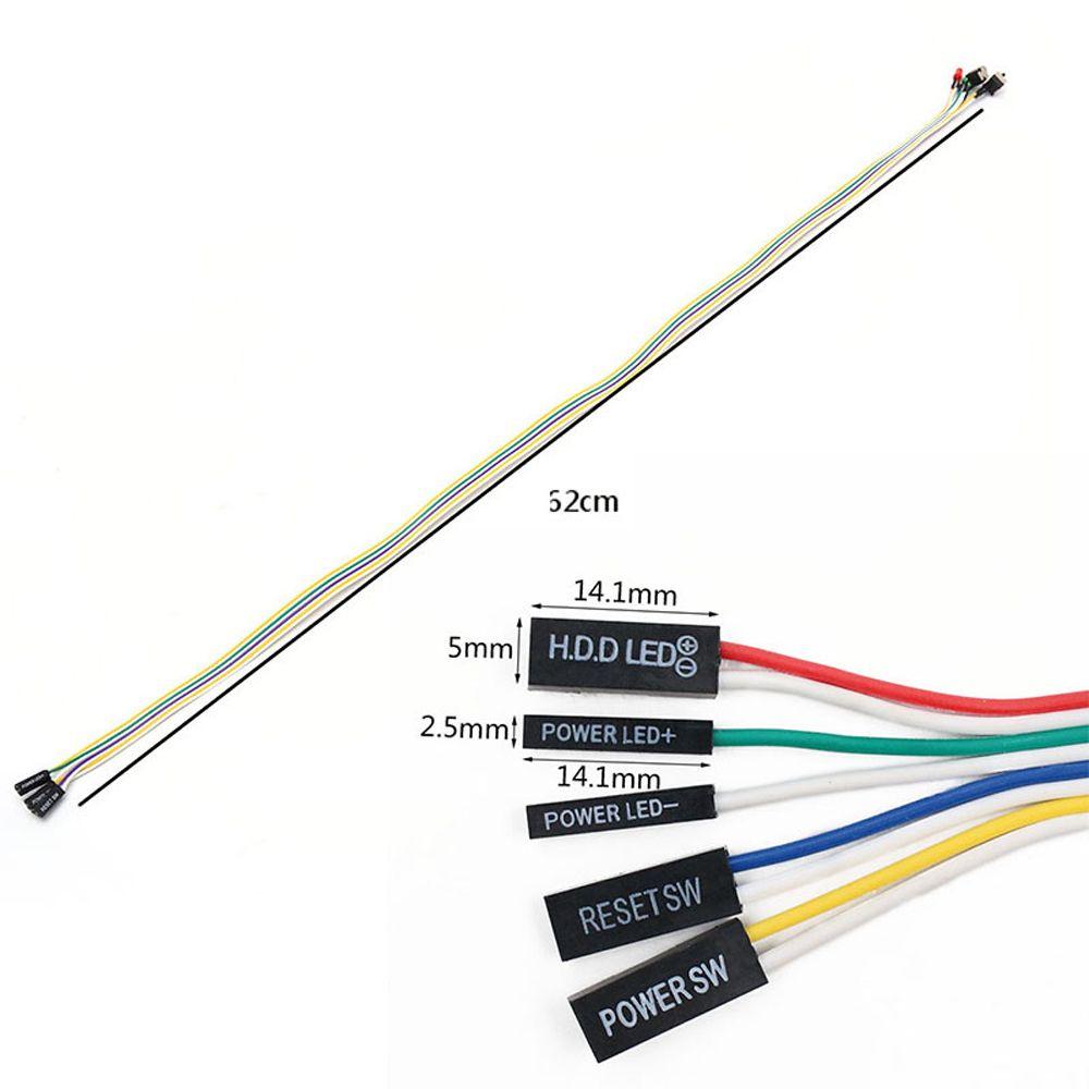 Reset Power Cord Push Button Switch PC Power Reset Switch with LED Light Motherboard Power Cable