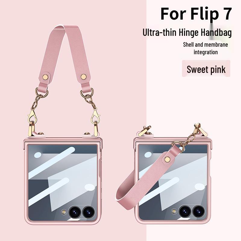 Роскошный женский чехол для телефона Samsung Z Flip7 с полной защитой шарнира и дизайном сумочки