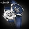 Oubaoer Men's Automatic Skeleton Watch - Fashionable Casual Mechanical Timepiece