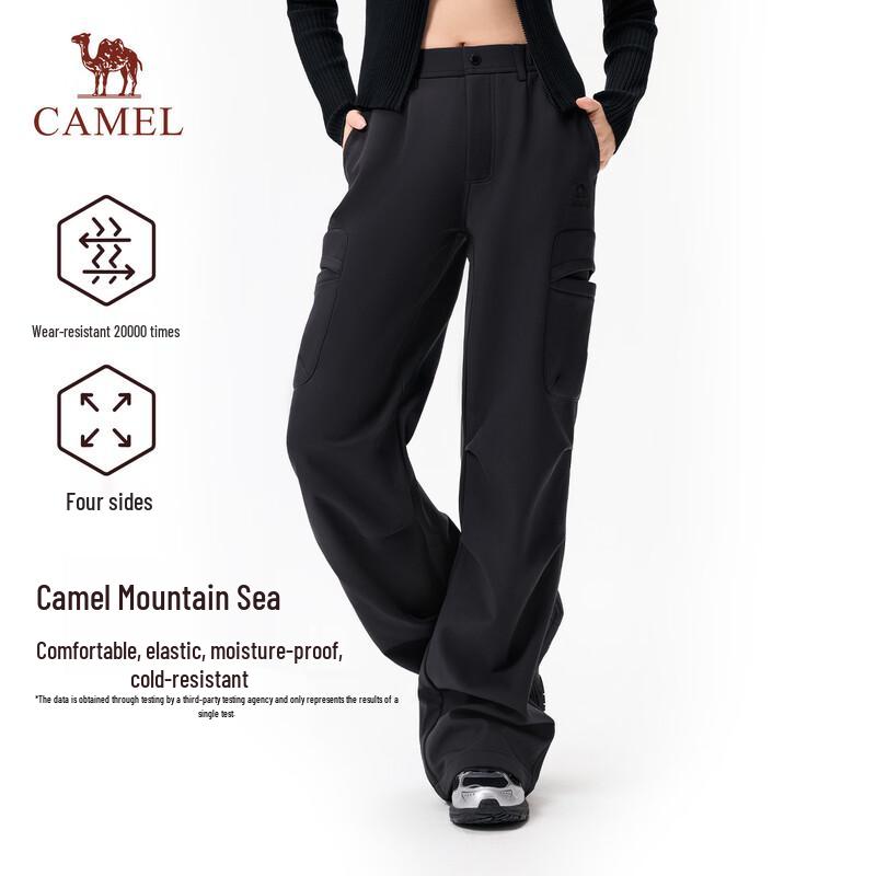 Camel Женские повседневные эластичные брюки на флисовой подкладке