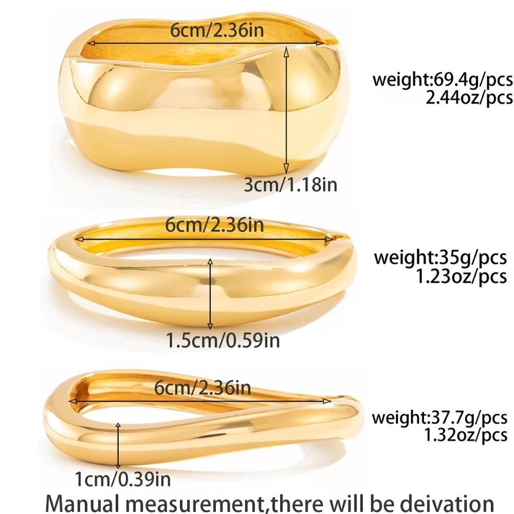 Zinc Zinc Zinc Alloy Simple Metal Bracelet Geometry Wide Side Bangle Personality Exaggerated Bracelet Daily