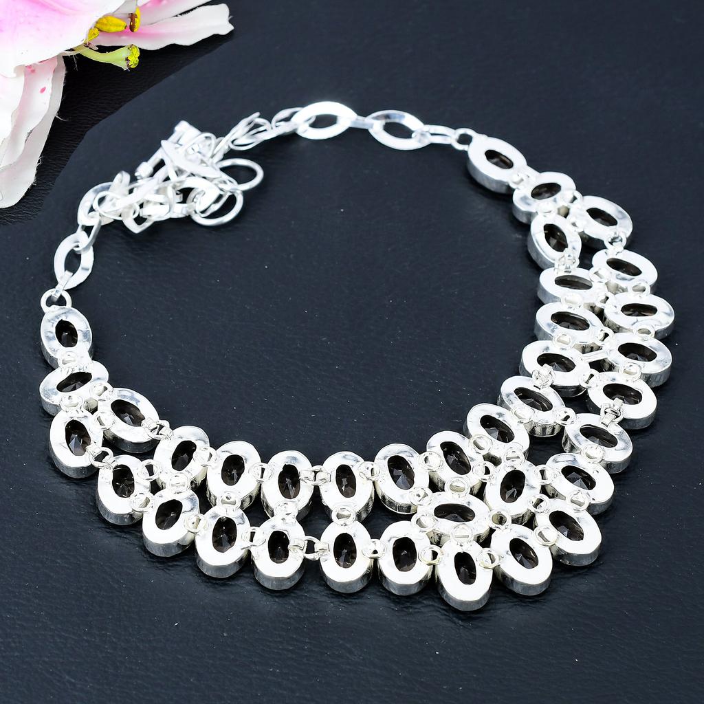 Morganite Gemstone Handmade 925 Sterling Silver Jewelry Necklace 18" KG-413