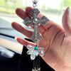 Металлический и Хрустальный Алмазный Крест Зеркало Заднего Вида Автомобиля Автомобильный Подвес Подвешивание Автоаксессуары Автомобильная Декорация