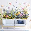 Весенний Дикий Цветок Настенная Наклейка Забор Цветная Бабочка Цветочные Настенные Панно Съемные Наклейки Отклей и Наклей для Ванной Комнаты Спальни Кухни Домашний Декор