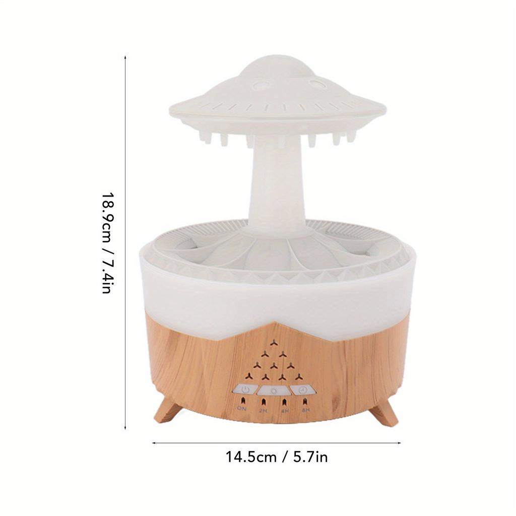 Rain Cloud Humidifier Water Drop Mushroom Humidifier, Automatic Off Aromatherapy Essential Oil Mushroom Diffuser, Suitable for Home Bedroom