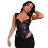 Маленький жилет ветровка женский летний новый сексуальный топ из ПУ кожи
