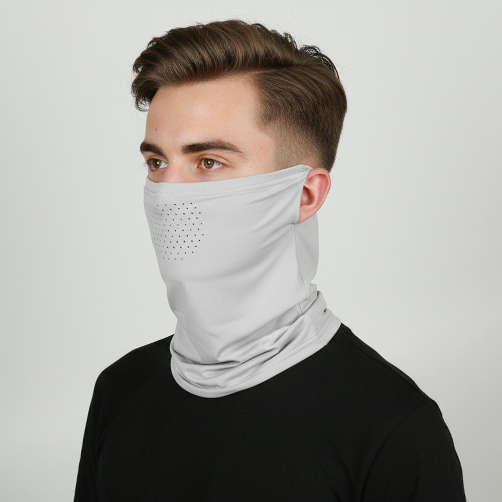 Summer Ice Silk Beanie for Men, Outdoor Cycling Sun Protection Face Mask, Breathable Ear-type Neck Cover, Fishing UV Protection Face Towel