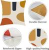 4Pcs Modern Geometric Cushion Covers, Bold Orange Teal Mustard Abstract Pillow Cases For Sofa Bedroom Living Room 45X45Cm