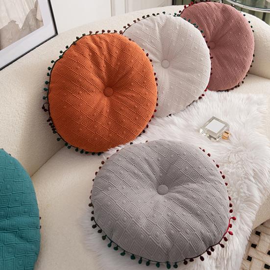 Декоративная подушка с кисточкой, хорошая устойчивость, высокая эластичность, облегчение боли, круглая подушка, шар, круглая подушка, диванная подушка, напольная подушка, украшение для дома