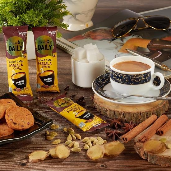 Чай Chaizup Daily 1 Min Ассорти в упаковке - 30 пакетиков (Без сахара) | Вкусы Элаичи и Масала | 30 порций | 2 упаковки (15 вкусов каждого) | 270г