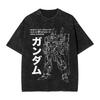 Y2k Clothes Gundam Graphic T-shirts Man Summer Trendy Casual Short Sleeved Tee Women's Vintage Washed Cotton Gym Clothing Tops