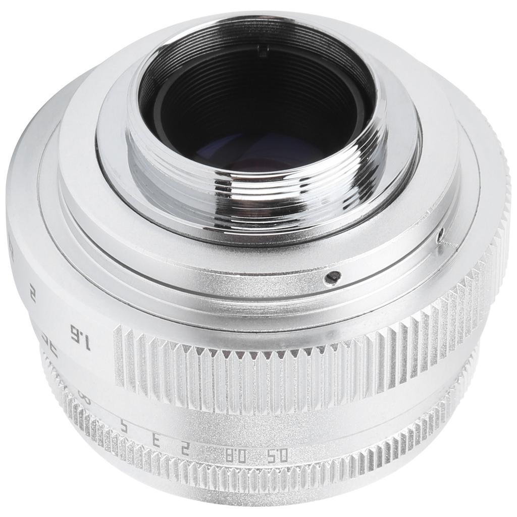 35 мм F1.6 C Mount Большая апертура Ручной фиксированный фокус Портретная камера Объектив АксессуарыСеребристый