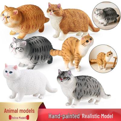Реалистичная игрушка-кот Британская короткошерстная трехцветная - Толстая оранжевая модель Гарфилда, Детский познавательный подарок-украшение