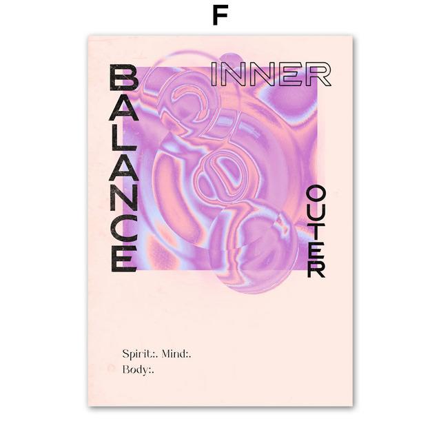 Retro Psychedelic Gradient Mindful Quotes Wall Art Canvas Painting Nordic Posters And Prints Wall Pictures For Living Room Decor