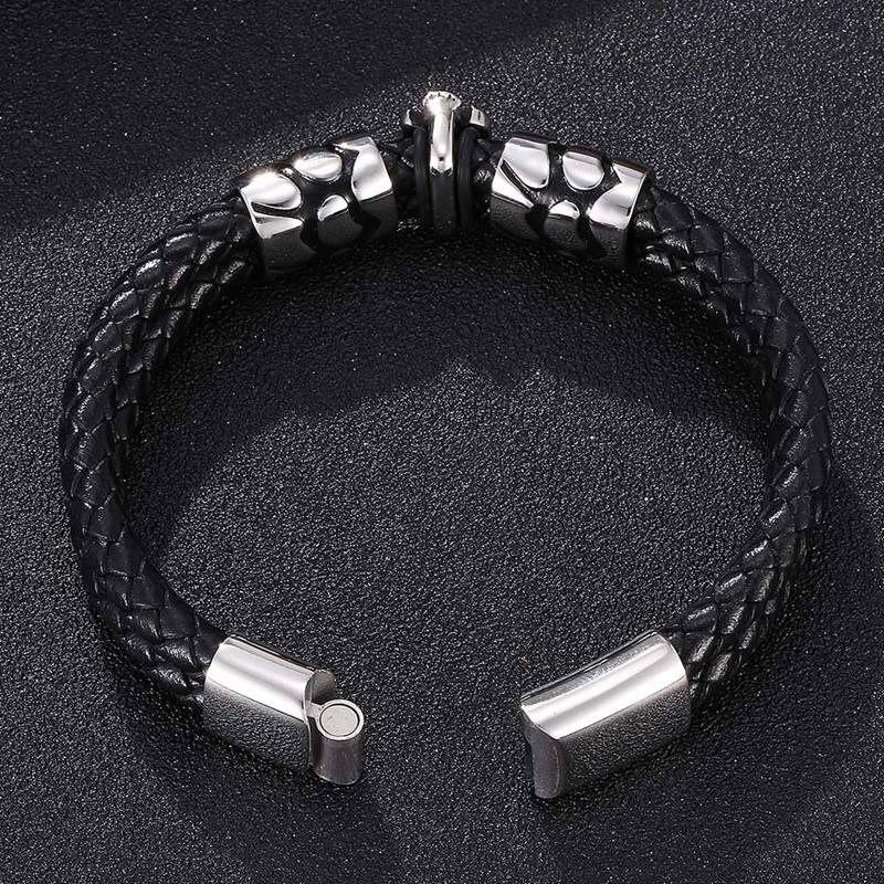 Punk Skull Stainless Steel Bracelets Bangles Of Men Leather Bracelets Men Jewelry New Arrival Male Wrist Band Gift