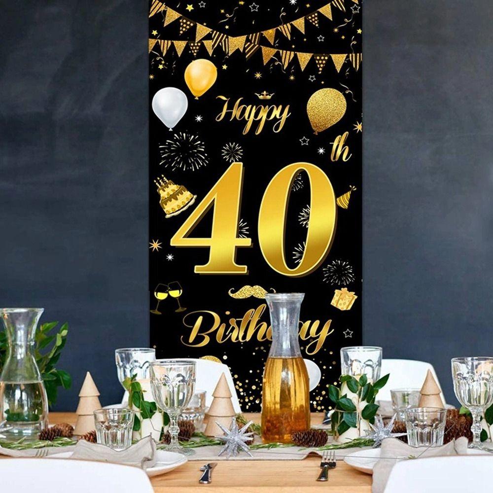 Polyester Birthday Background Cloth 18/30/40/50th Anniversary Backdrop Wedding