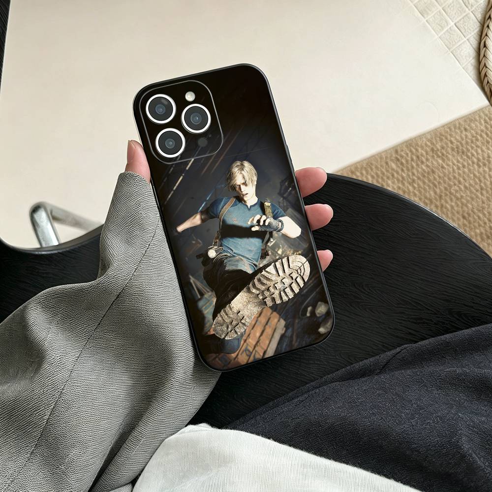 Чехол для телефона Resident Evil Requiem Leon S для iPhone 17, 16, 15, 14, 13, 12, 11 Plus, Pro Max, Другие Мягкий черный чехол