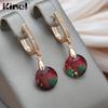 Женские серьги-капли Kinel с радужным цирконием, винтажные свадебные украшения для невесты