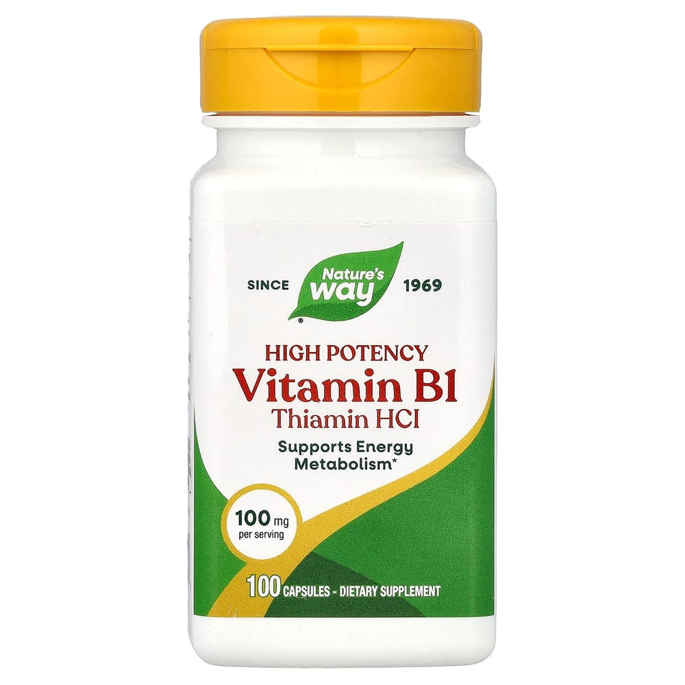 iHerb Nature's Way Vitamin B-1 100mg Capsules, 100 Count