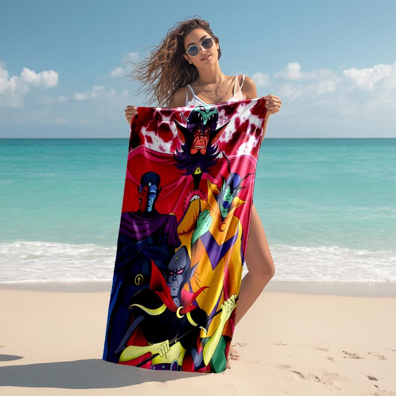 1pc UFO Robot Grendizer3 Beach Towel, Comfortable and Thick, and Swimming/Bath/Picnic/Camping Towel, Suitable for Seaside Beaches