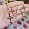 Full Diamond Cross Necklace Pendant with High-Quality Zircon - European/American Hip-Hop Clavicle Personality Chain for Men & Women