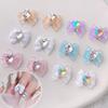 10Pcs Nail Art Charms Shiny DIY Manicure Nail Tips Accessory Love Heart Rhinestone Bow Nail Decoration for Nail Salon