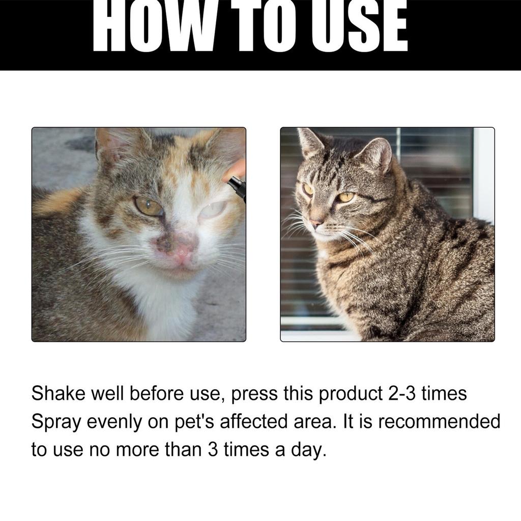 30 мл спрей для ухода за кожей домашних животных, кошачий стригущий лишай, дерматит, экзема, удаление зуда у кошек, спрей