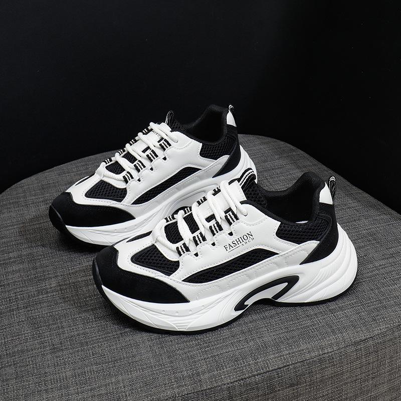 Повседневные женские туфли Dad Shoes на толстой платформе, нескользящие кроссовки для ходьбы со шнуровкой, удобные теннисные кроссовки, женские легкие дышащие кроссовки для бега