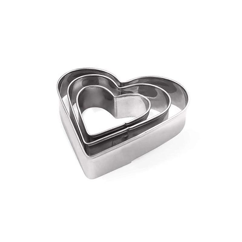 Набор из 12 геометрических формочек для печенья в форме круга и сердца - инструменты для выпечки из нержавеющей стали