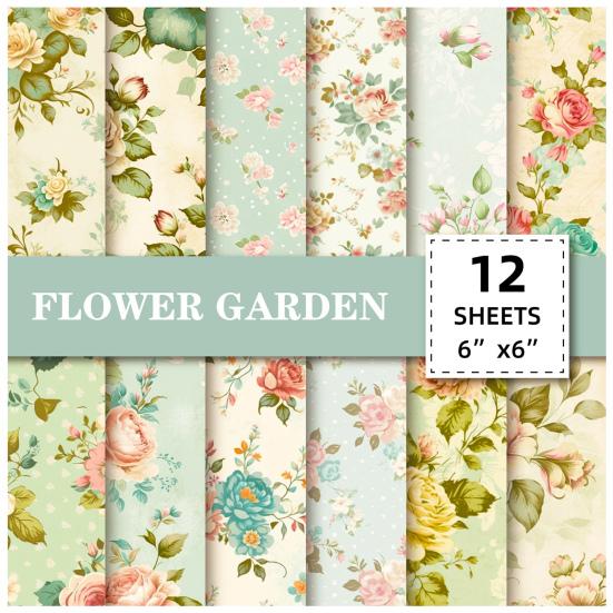 12 шт., материал, бумага, винтажная журнальная бумага, элегантный цветочный узор, бумага для скрапбукинга, принадлежности для рукоделия «сделай сам»