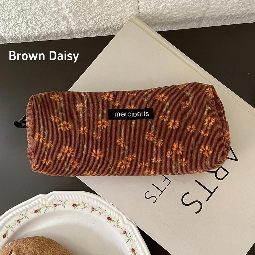 1 шт. вельветовая сумка для карандашей, пенал для ручек, винтажная цветочная сетка, художественный стиль, студенческая сумка, уникальный чехол для хранения канцелярских принадлежностей, школьный