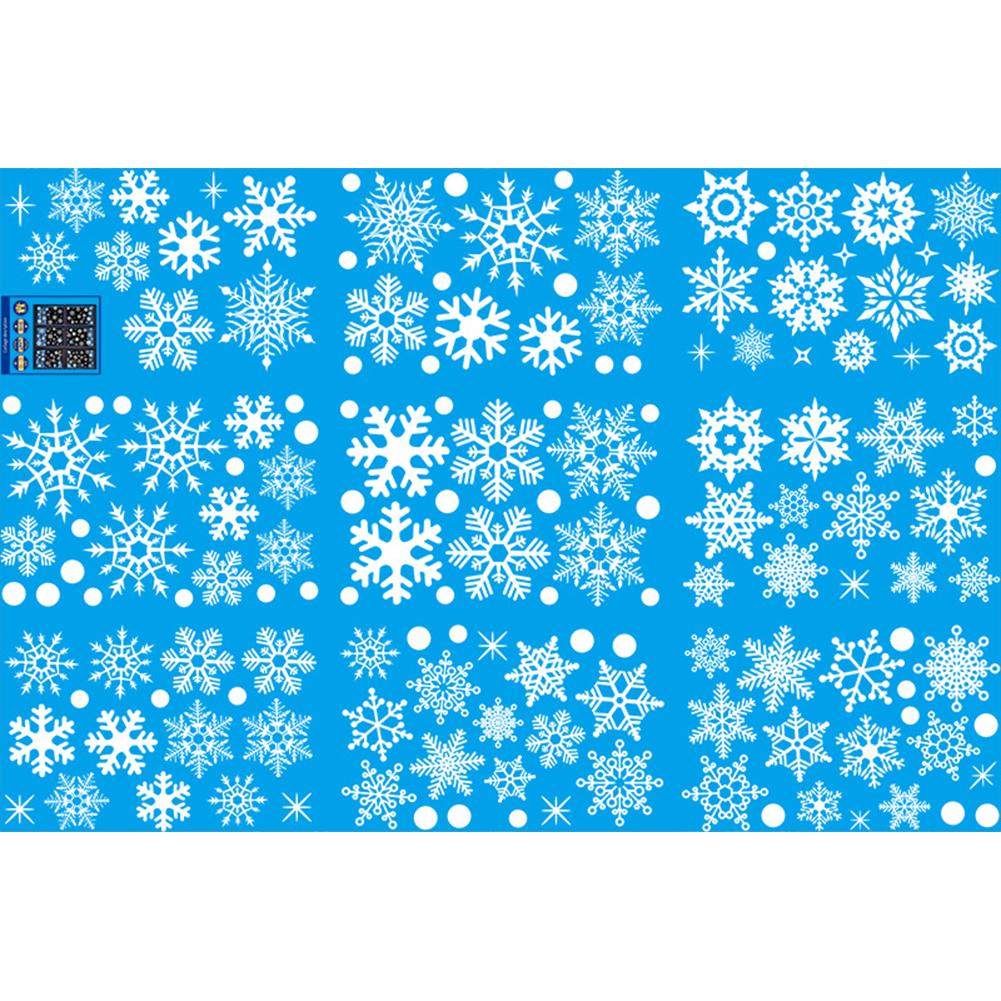 155pcs/9sheets Christmas Snowflake Window Decal Stickers Christmas Window Decorations Ornaments