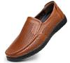 Men's Summer Breathable Hollow Sandals Cowhide Genuine Leather Soft Sole Leather Flats Loafers Casual Shoes H610